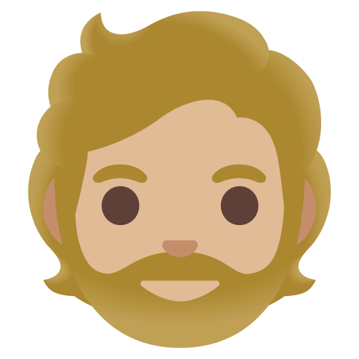 Бородатий чоловік: світлий тон шкіри для Google 16.0