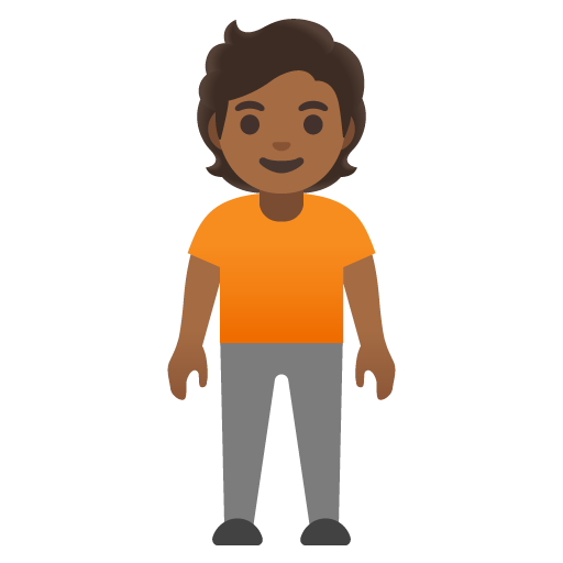 Человек стоит: темный тон кожи для Google 16.0