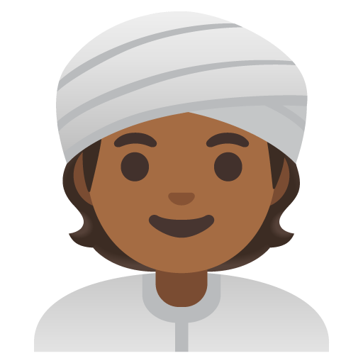 Людина в тюрбані: темний тон шкіри для Google 16.0