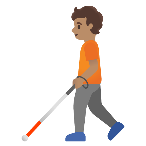 Людина з білою тростиною: середній тон шкіри для Google 16.0