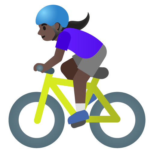 Женщина на велосипеде: очень темный тон кожи для Google 16.0