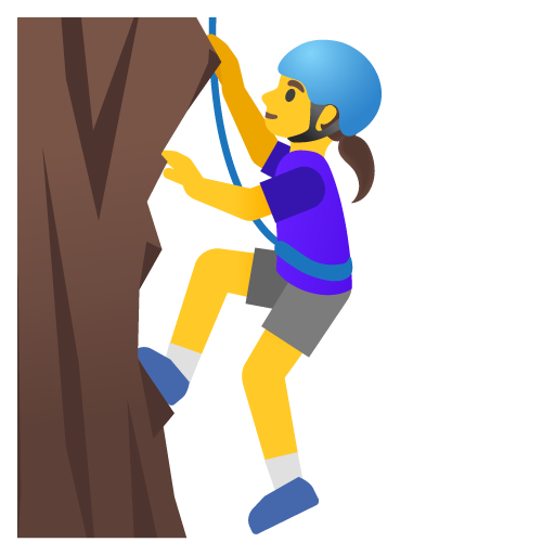 Жінка піднімається по скелі для Google 16.0