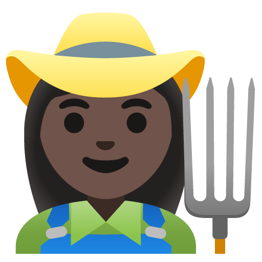 Woman Farmer: Dark Skin Tone для Google 16.0