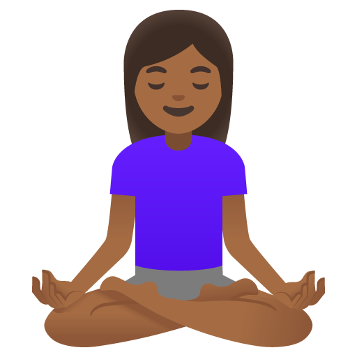 Жінка в позі лотоса: темний тон шкіри для Google 16.0