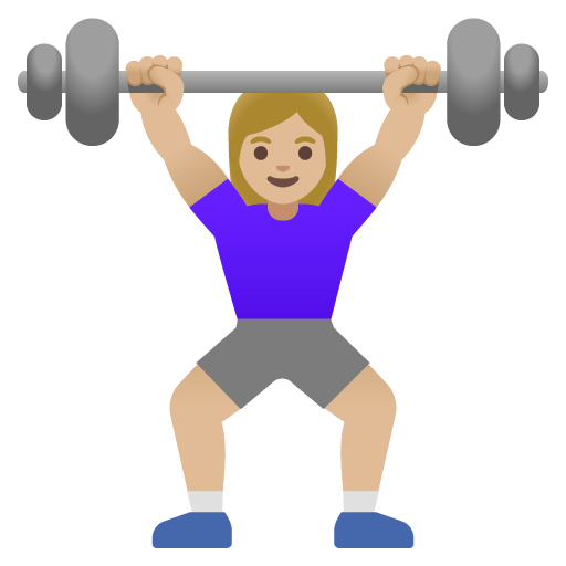 Жінка зі штангою: світлий тон шкіри для Google 16.0