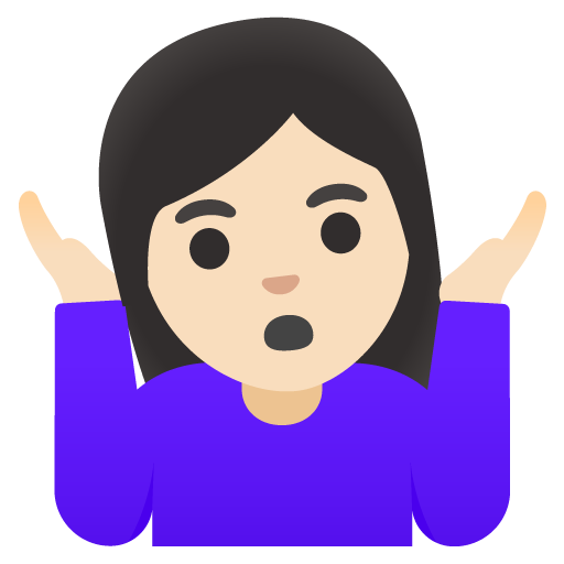 Жінка знизує плечима: дуже світлий тон шкіри для Google 16.0