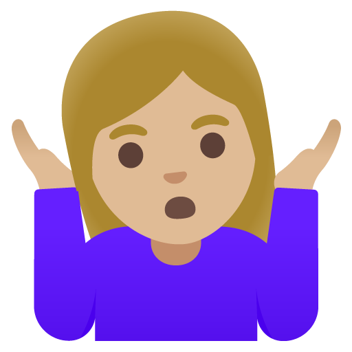 Женщина пожимает плечами: светлый тон кожи для Google 16.0