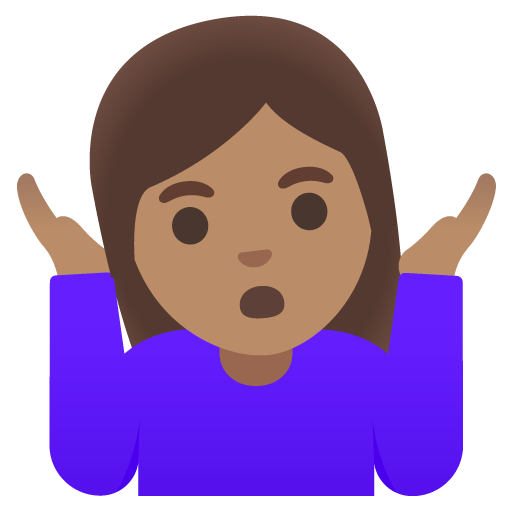 Жінка знизує плечима: середній тон шкіри для Google 16.0