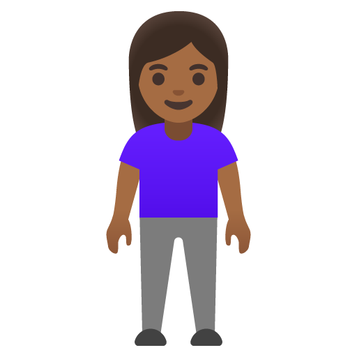 Жінка стоїть: темний тон шкіри для Google 16.0