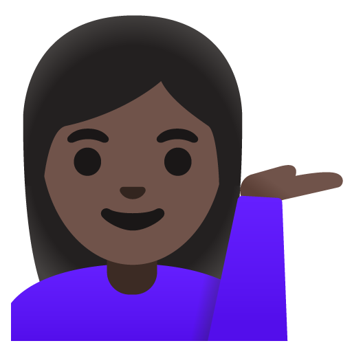 Жінка тягне руку: дуже темний тон шкіри для Google 16.0