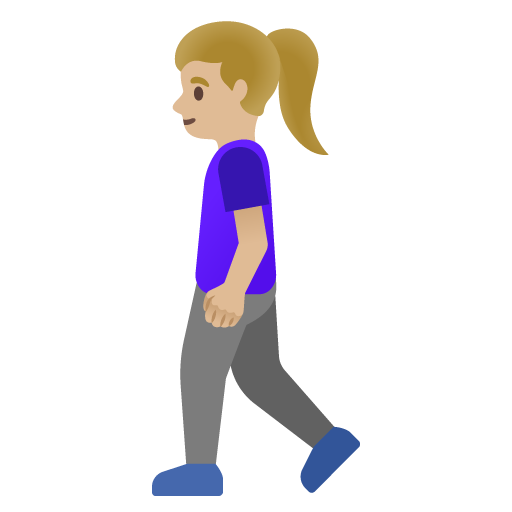 Женщина идет: светлый тон кожи для Google 16.0