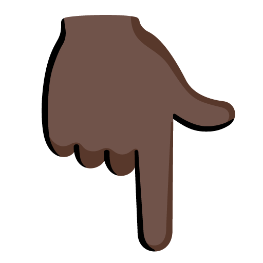 Dorso Da Mão Com Dedo Indicador Apontando Para Baixo: Pele Escura para Google 17.0