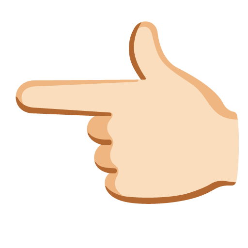 Dorso Da Mão Com Dedo Indicador Apontando Para A Esquerda: Pele Clara para Google 17.0