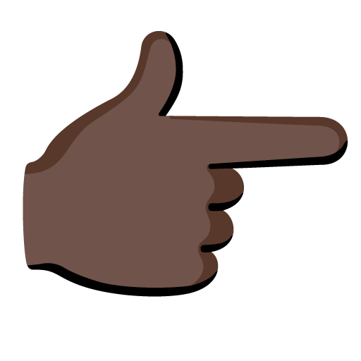 Dorso Da Mão Com Dedo Indicador Apontando Para A Direita: Pele Escura para Google 17.0