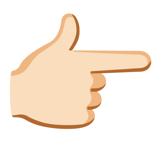 Dorso Da Mão Com Dedo Indicador Apontando Para A Direita: Pele Clara para Google 17.0