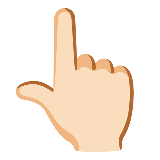 Dorso Da Mão Com Dedo Indicador Apontando Para Cima: Pele Clara para Google 17.0