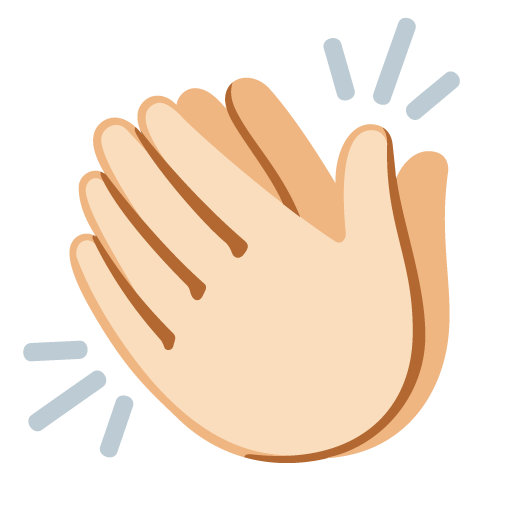 Mãos Aplaudindo: Pele Clara para Google 17.0