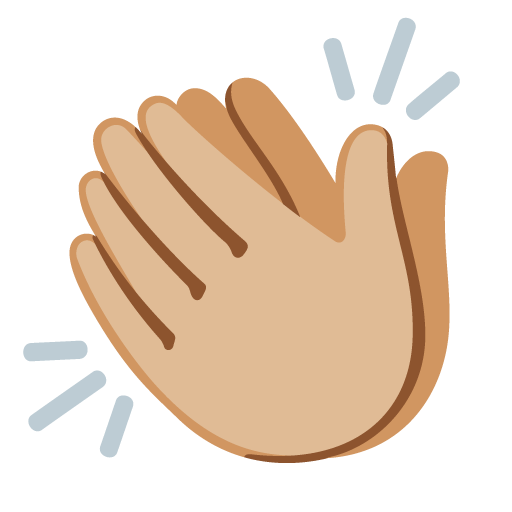 Mãos Aplaudindo: Pele Morena Clara para Google 17.0