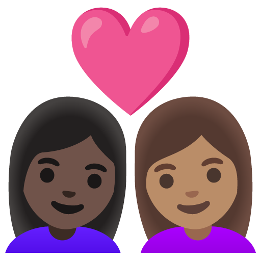 Закохана пара: жінка жінка дуже темний тон шкіри середній тон шкіри для Google 17.0