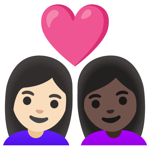 Casal Apaixonado: Mulher, Mulher, Pele Clara, Pele Escura para Google 17.0