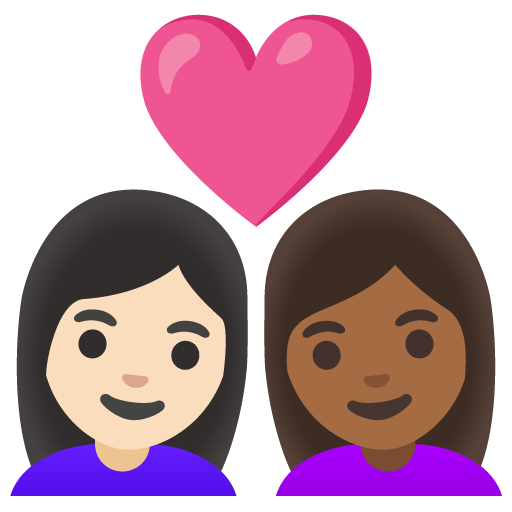 Casal Apaixonado: Mulher, Mulher, Pele Clara, Pele Morena Escura para Google 17.0