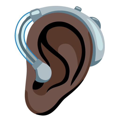 Ouvido Com Aparelho Auditivo: Pele Escura para Google 17.0