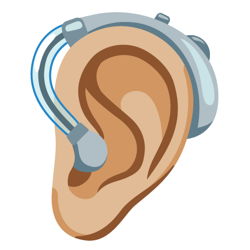 Ouvido Com Aparelho Auditivo: Pele Morena Clara para Google 17.0