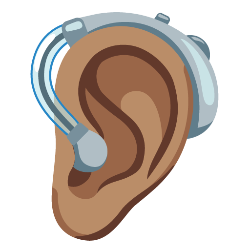 Ouvido Com Aparelho Auditivo: Pele Morena para Google 17.0