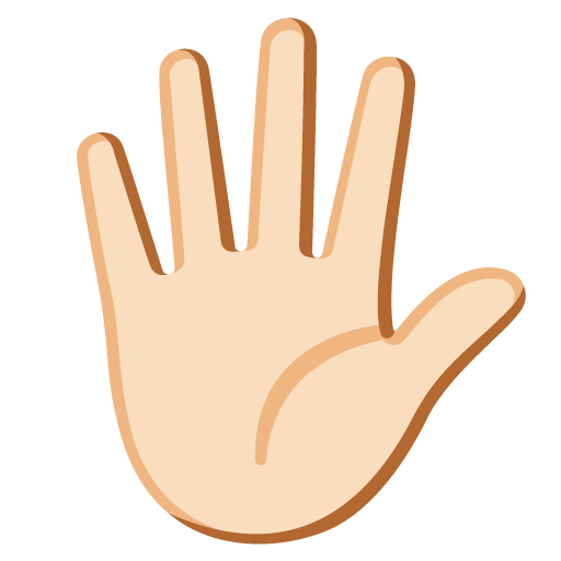Mão Aberta Com Os Dedos Separados: Pele Clara para Google 17.0