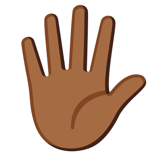 Hand with Fingers Splayed: Medium-Dark Skin Tone для Google 17.0