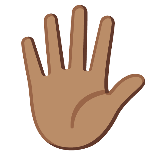 Mão Aberta Com Os Dedos Separados: Pele Morena para Google 17.0