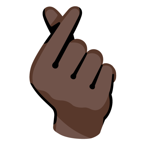 Mão Com O Dedo Indicador E O Polegar Cruzados: Pele Escura para Google 17.0