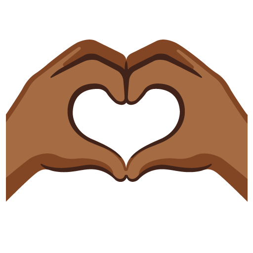 Mãos Em Coração: Pele Morena Escura para Google 17.0