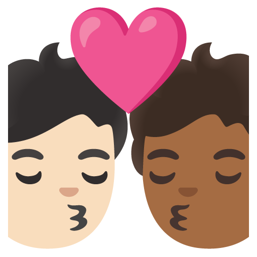 Поцілунок: дорослий дорослий дуже світлий тон шкіри темний тон шкіри для Google 17.0