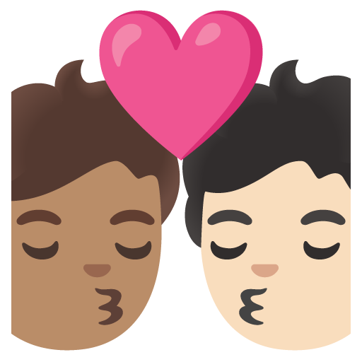 Поцілунок: дорослий дорослий середній тон шкіри дуже світлий тон шкіри для Google 17.0