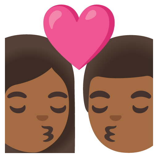 Beijo: Mulher, Homem, Pele Morena Escura para Google 17.0