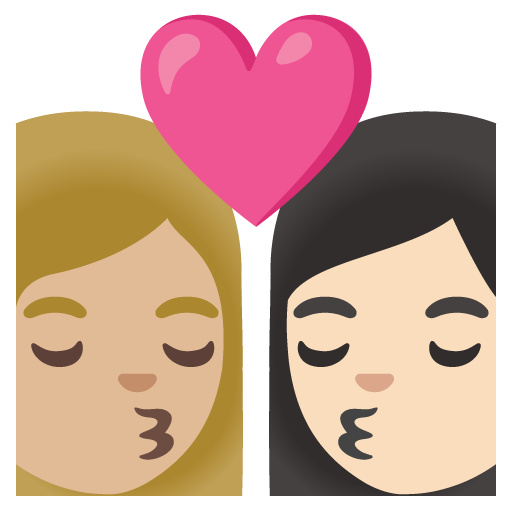 Beijo: Mulher, Mulher, Pele Morena Clara, Pele Clara para Google 17.0