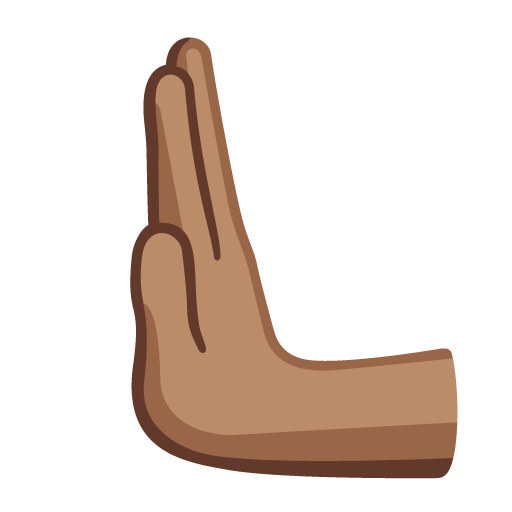 Mão empurrando para a esquerda: tom de pele médio para Google 17.0