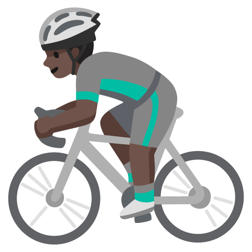 Чоловік на велосипеді: дуже темний тон шкіри для Google 17.0