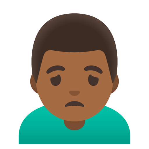 Homem Franzindo A Sobrancelha: Pele Morena Escura para Google 17.0