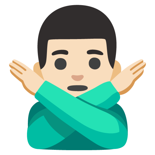 Homem Fazendo Gesto De “Não”: Pele Clara para Google 17.0