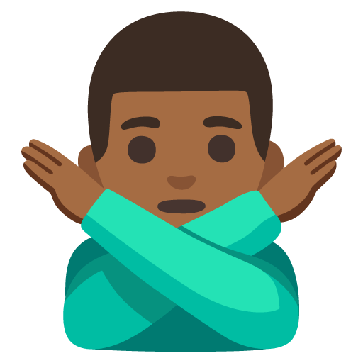 Homem Fazendo Gesto De “Não”: Pele Morena Escura para Google 17.0