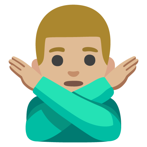 Homem Fazendo Gesto De “Não”: Pele Morena Clara para Google 17.0