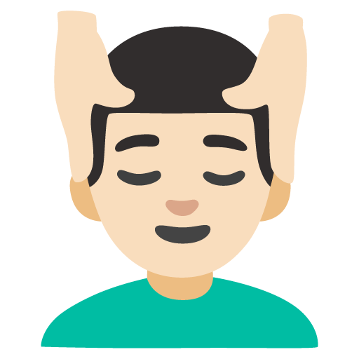 Чоловікові масажують обличчя: дуже світлий тон шкіри для Google 17.0