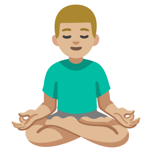 Homem na posição Lotus: Tom de pele médio-leve para Google 17.0