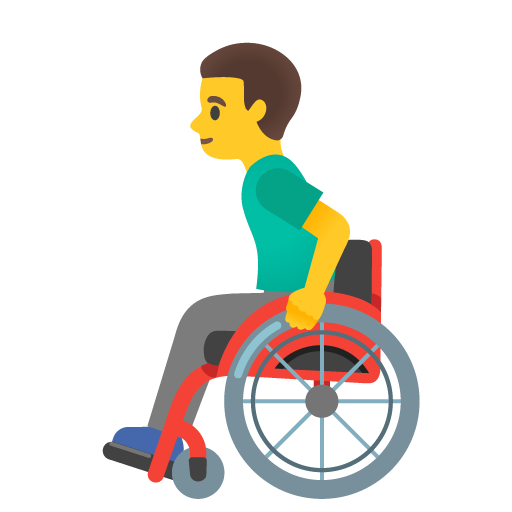 Чоловік в ручному кріслі-візку для Google 17.0