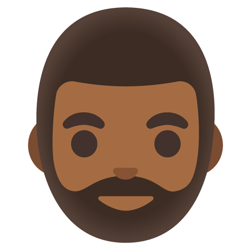 Бородатий чоловік: темний тон шкіри для Google 17.0