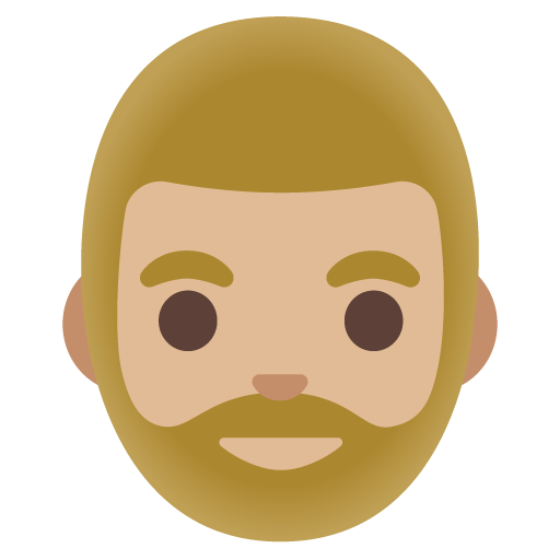 Man: Medium-Light Skin Tone, Beard para Google 17.0