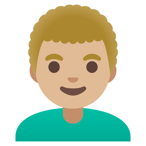 Чоловік: світлий тон шкіри кучеряве волосся для Google 17.0