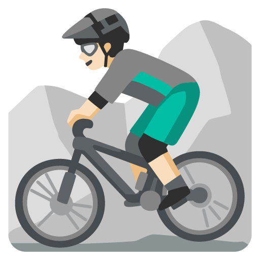 Чоловік на гірському велосипеді: дуже світлий тон шкіри для Google 17.0